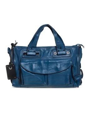 Authenticated Chloe Tracey Vintage Large Blue Leather Purse